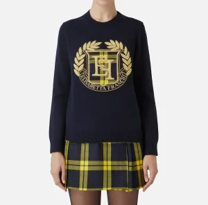 Elisabetta Franchi Maglieria E Felpe^Pullover in lana con maxi patch Navy