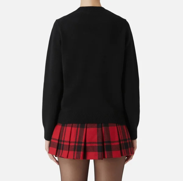 Elisabetta Franchi Maglieria E Felpe^Pullover in lana con maxi patch Nero