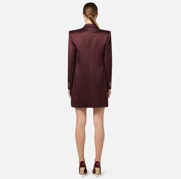 Elisabetta Franchi Mini Abiti | Robes Manteaux^Robe manteau doppiopetto in fresco di lana con puntali RougeNoir