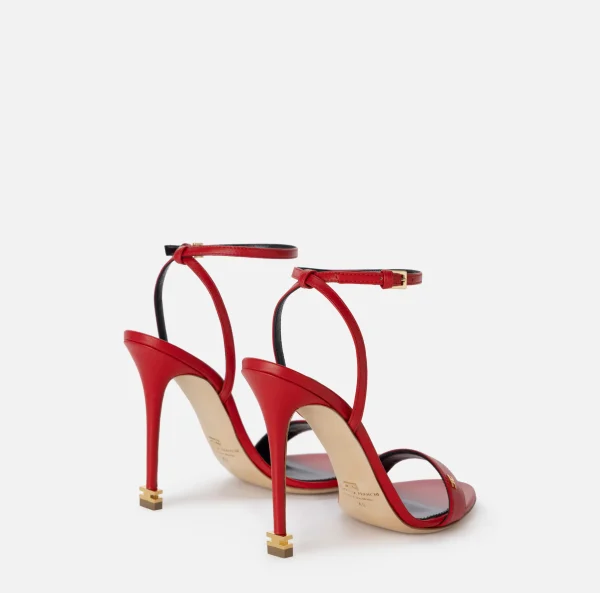 Elisabetta Franchi Sandali^Sandali Étoile in nappa con cinturino alla caviglia RedPassion