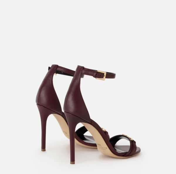 Elisabetta Franchi Sandali^Sandalo in nappa con morsetto scudetto RougeNoir