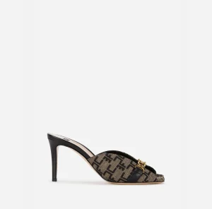 Elisabetta Franchi Sandali^Sandalo Slider Monogram Liquirizia/Nero