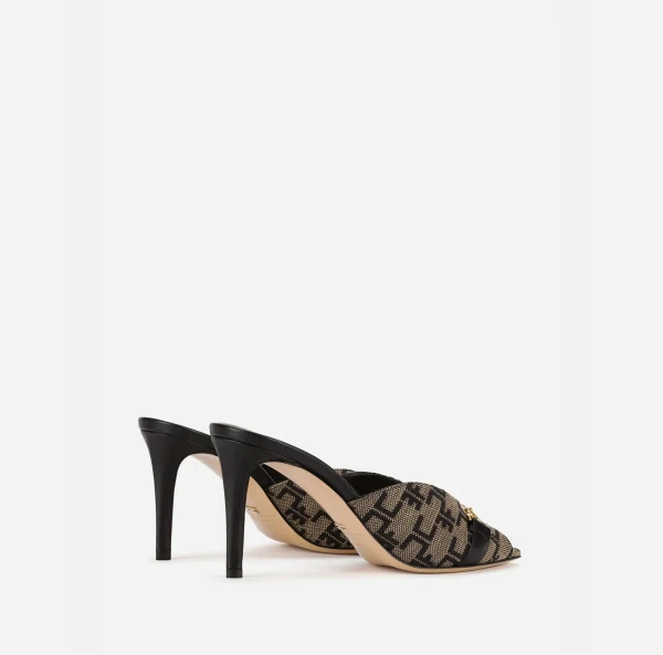 Elisabetta Franchi Sandali^Sandalo Slider Monogram Liquirizia/Nero