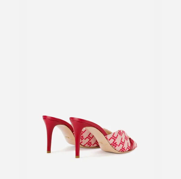 Elisabetta Franchi Sandali^Sandalo Slider Monogram Burro/Rosso