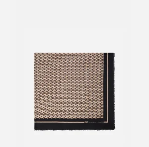 Elisabetta Franchi Sciarpe^Sciarpa Monogram Liquirizia/Nero