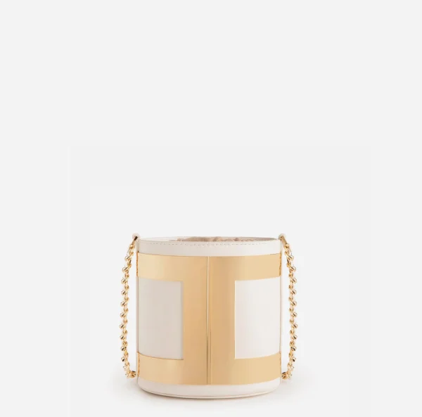 Elisabetta Franchi Borse A Tracolla^Secchiello Logo Burro