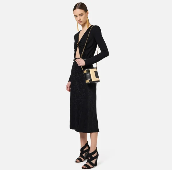 Elisabetta Franchi Borse A Tracolla^Secchiello Logo Nero