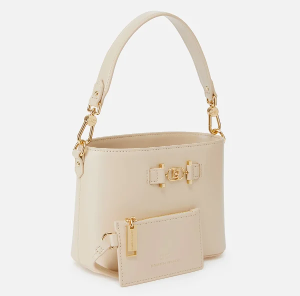 Elisabetta Franchi Borse A Mano^Secchiello morsetto logo Crema