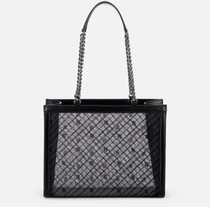 Elisabetta Franchi Borse A Spalla^Shopper grande effetto rete Nero