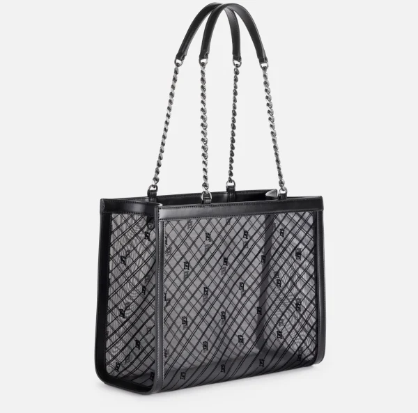 Elisabetta Franchi Borse A Spalla^Shopper grande effetto rete Nero