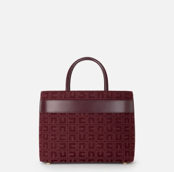 Elisabetta Franchi Borse A Mano^Shopper grande in tessuto jacquard con morsetto RougeNoir