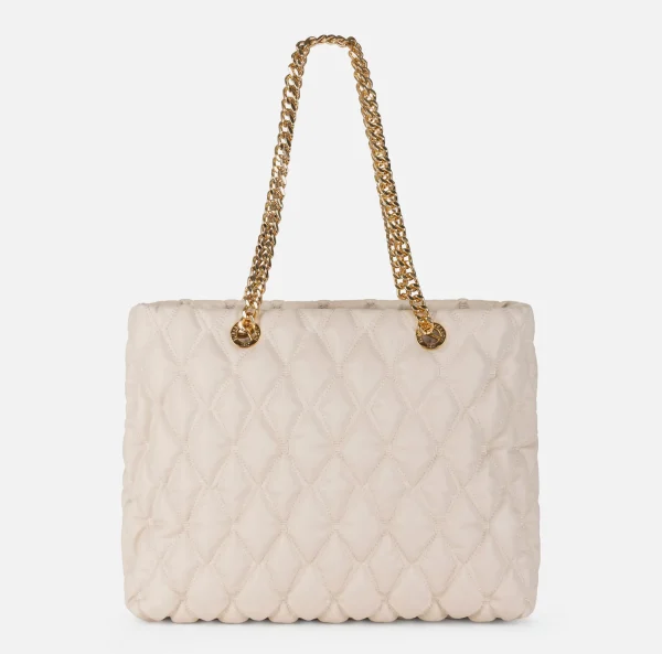 Elisabetta Franchi Borse A Spalla^Shopper in tessuto embossed con manici in catena Lattice