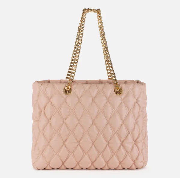 Elisabetta Franchi Borse A Spalla^Shopper in tessuto embossed con manici in catena Carne