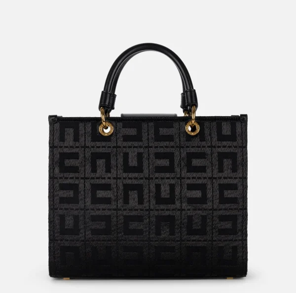 Elisabetta Franchi Borse A Mano^Shopper in tessuto jacquard con charms Nero