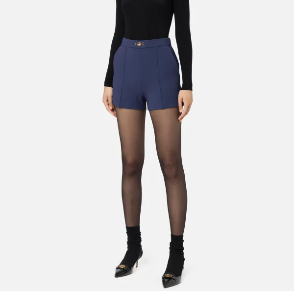 Elisabetta Franchi Pantaloni E Shorts^Shorts in crêpe stretch con morsetto Navy