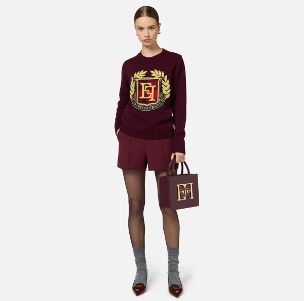Elisabetta Franchi Pantaloni E Shorts^Shorts in crêpe stretch con morsetto RougeNoir