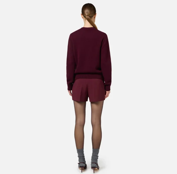 Elisabetta Franchi Pantaloni E Shorts^Shorts in crêpe stretch con morsetto RougeNoir