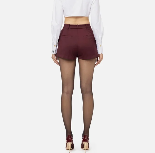 Elisabetta Franchi Pantaloni E Shorts^Shorts in fresco di lana con sacco tasche RougeNoir