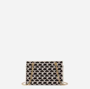 Elisabetta Franchi Borse A Spalla^Shoulder Monogram Mini Nero/Burro