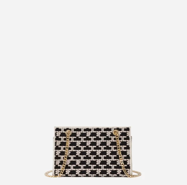 Elisabetta Franchi Borse A Spalla^Shoulder Monogram Mini Nero/Burro