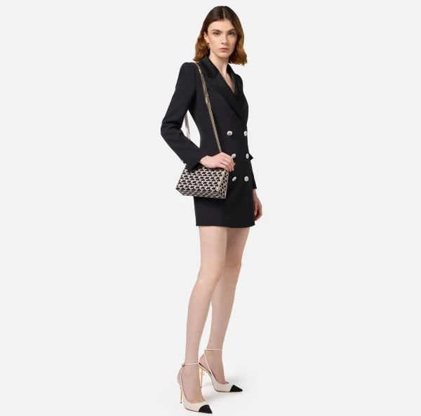 Elisabetta Franchi Borse A Spalla^Shoulder Monogram Mini Nero/Burro