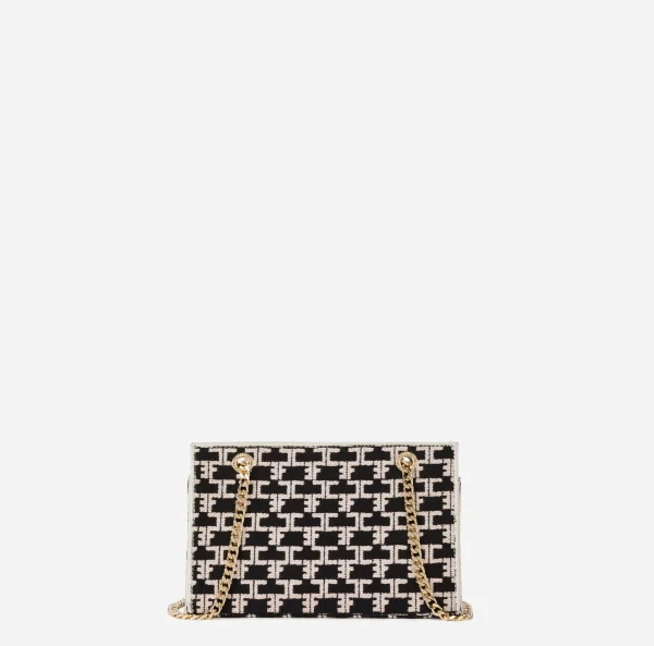 Elisabetta Franchi Borse A Spalla^Shoulder Monogram Mini Nero/Burro