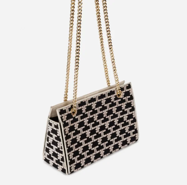 Elisabetta Franchi Borse A Spalla^Shoulder Monogram Mini Nero/Burro