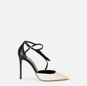 Elisabetta Franchi Décolleté^Slingback in nappa bicolore Nero/Burro