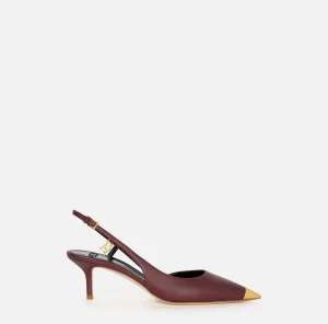 Elisabetta Franchi Décolleté^Slingback in nappa con puntalino in metallo RougeNoir