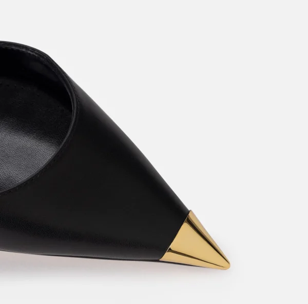 Elisabetta Franchi Décolleté^Slingback in nappa con puntalino in metallo Nero