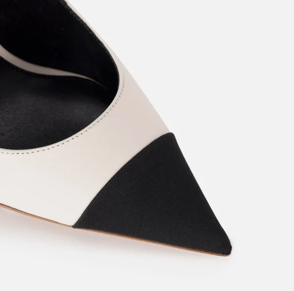 Elisabetta Franchi Décolleté^Slingback in nappa con tacco scultura Burro/Nero