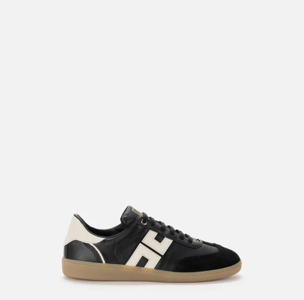 Elisabetta Franchi Sneakers E Scarpe Basse^Sneakers in pelle scudetto Nero/Burro