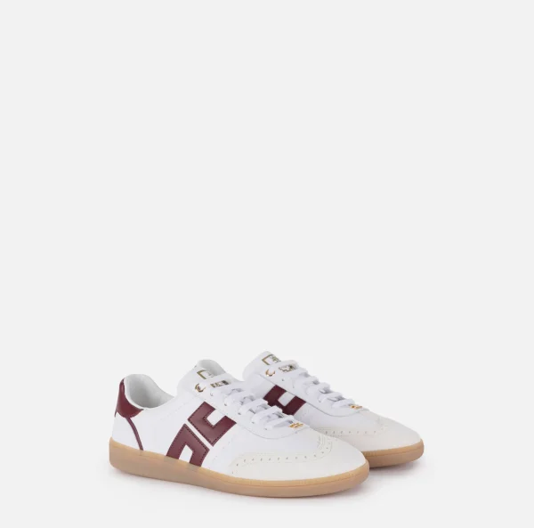 Elisabetta Franchi Sneakers E Scarpe Basse^Sneakers in pelle scudetto Avorio/RougeNoir