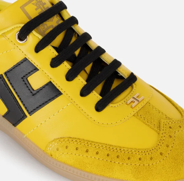Elisabetta Franchi Sneakers E Scarpe Basse^Sneakers in pelle scudetto Mimosa/Nero