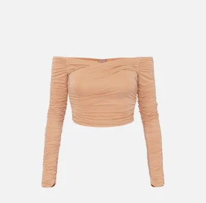 Elisabetta Franchi Top, T-Shirt & Body^Top in jersey cupro drappeggiato PeachRose