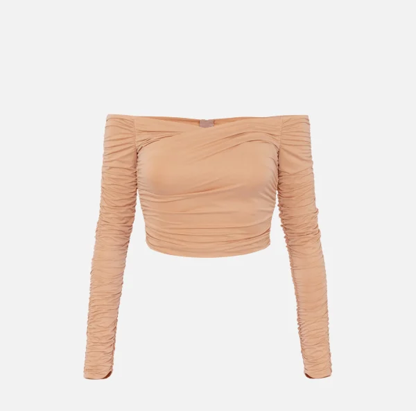 Elisabetta Franchi Top, T-Shirt & Body^Top in jersey cupro drappeggiato PeachRose