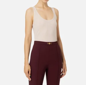 Elisabetta Franchi Top, T-Shirt & Body^Top in jersey e lana con logo Lattice