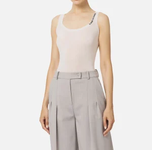 Elisabetta Franchi Top, T-Shirt & Body^Top in lana merino con logo jacquard Lattice