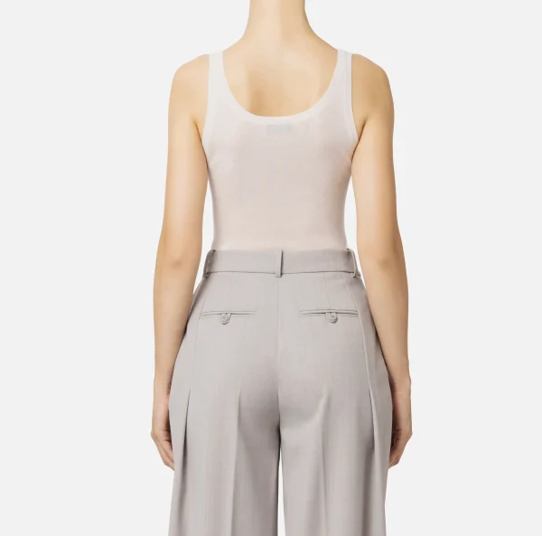 Elisabetta Franchi Top, T-Shirt & Body^Top in lana merino con logo jacquard Lattice
