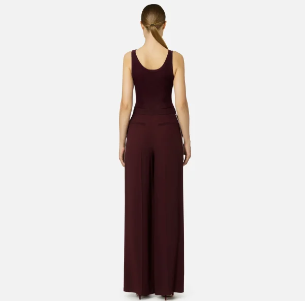 Elisabetta Franchi Top, T-Shirt & Body^Top in lana merino con logo jacquard RougeNoir