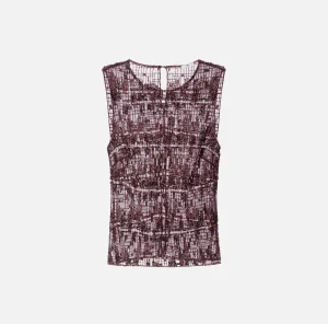 Elisabetta Franchi Top, T-Shirt & Body^Top in tulle ricamato con paillettes pixel RougeNoir