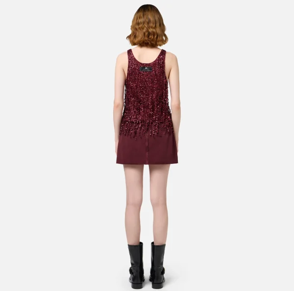 Elisabetta Franchi Top, T-Shirt & Body^Top in tulle ricamato con frange di paillettes RougeNoir