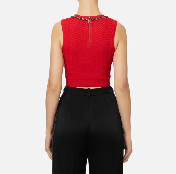 Elisabetta Franchi Top, T-Shirt & Body^Top in viscosa con catena RedPassion