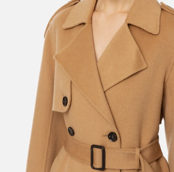 Elisabetta Franchi Capispalla^Trench in lana Camel