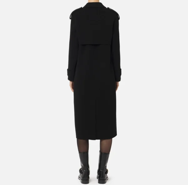 Elisabetta Franchi Capispalla^Trench in lana Nero