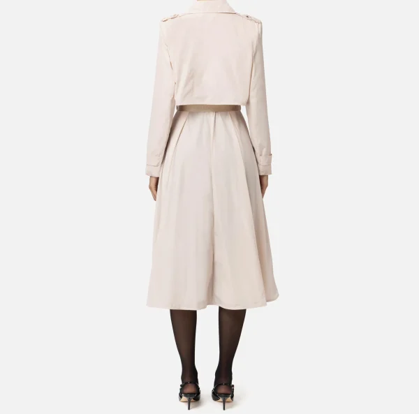 Elisabetta Franchi Giacche & Trench^Trench in nylon con gonna a ruota e cintura Lattice