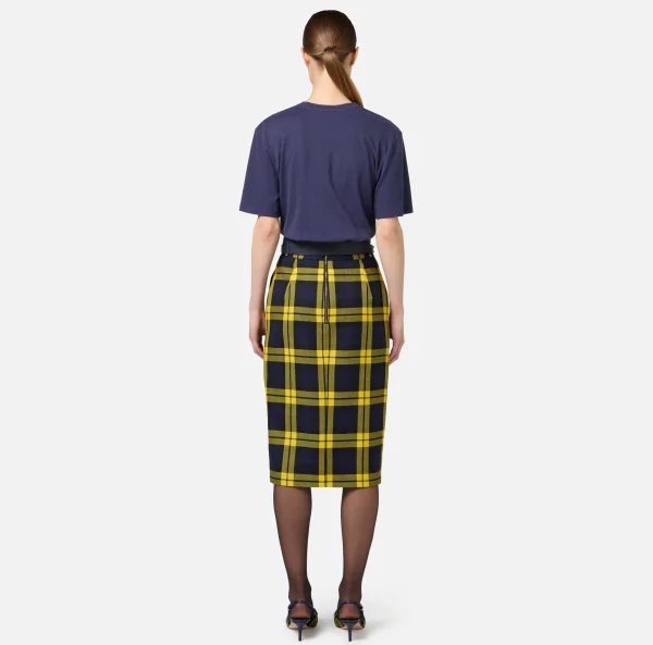 Elisabetta Franchi Top, T-Shirt & Body^T-shirt in cotone con patch logo stile college Navy