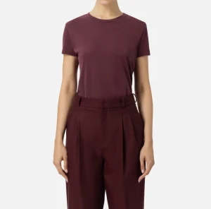 Elisabetta Franchi Top, T-Shirt & Body^T-shirt in jersey con ricamo logo RougeNoir