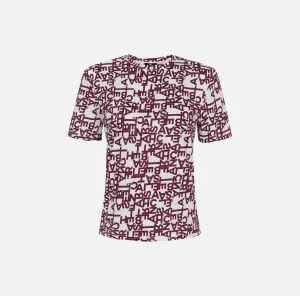 Elisabetta Franchi Top, T-Shirt & Body^T-shirt in jersey lettering piccolo Gesso/RougeNoir