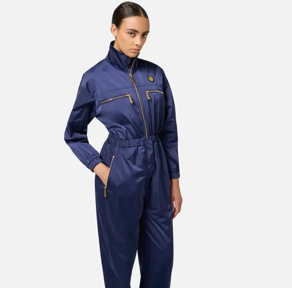 Elisabetta Franchi Tute^Tuta cargo in nylon tecnico con zip Navy